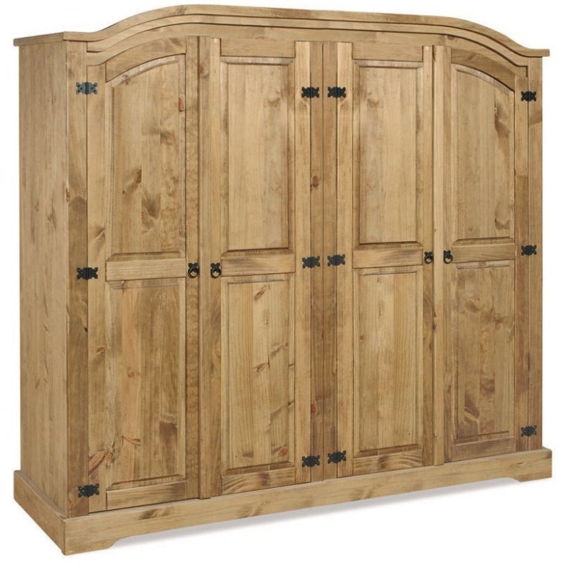 DC Corona 4 Door Wardrobe Waxed Pine